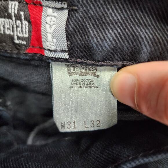 Vintage Levi’s Silvertab Loose Fit Jeans Black Denim 501 USA Made W31 L32 90s - Picture 6 of 10